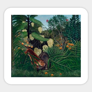 Henri Rousseau Fight between a Tiger and a Buffalo Sticker